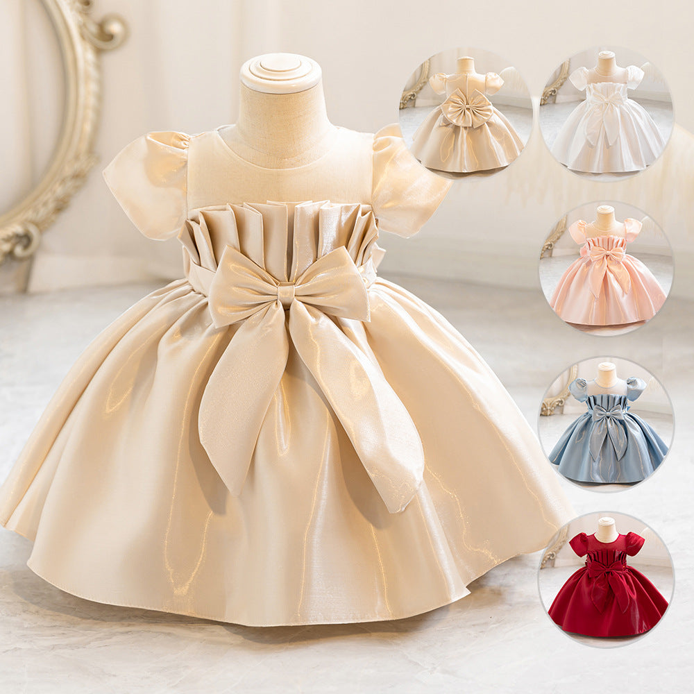 Wedding Satin Children Princess Dress Tulle Tutu Dress