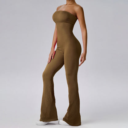 Fitness Peach Hip Training Sports Yoga Bell-bottom Pants Trousers