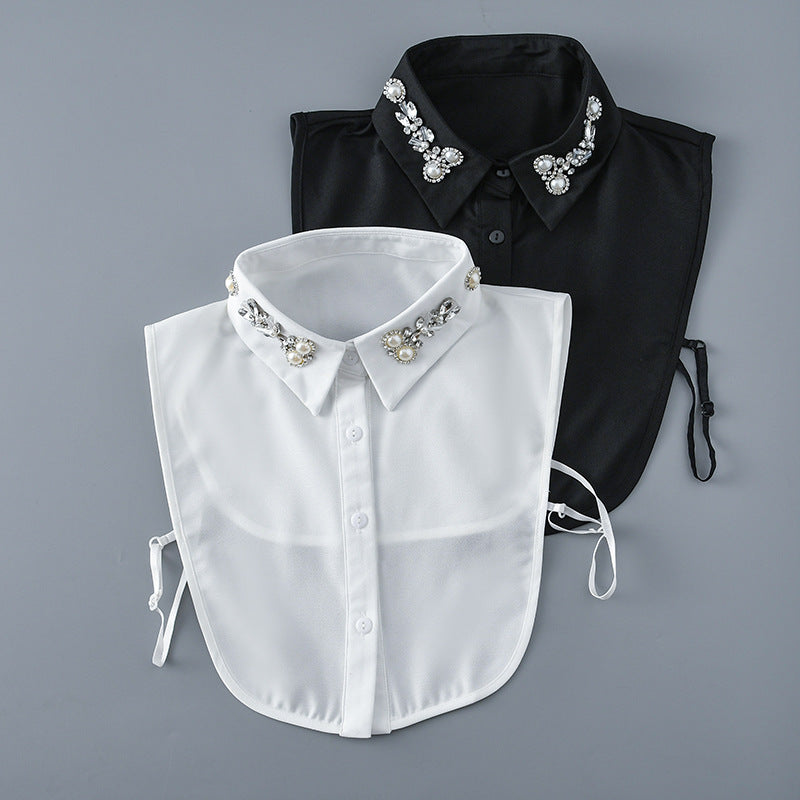 All-matching Women's Pearl Shirt Detachable Collar