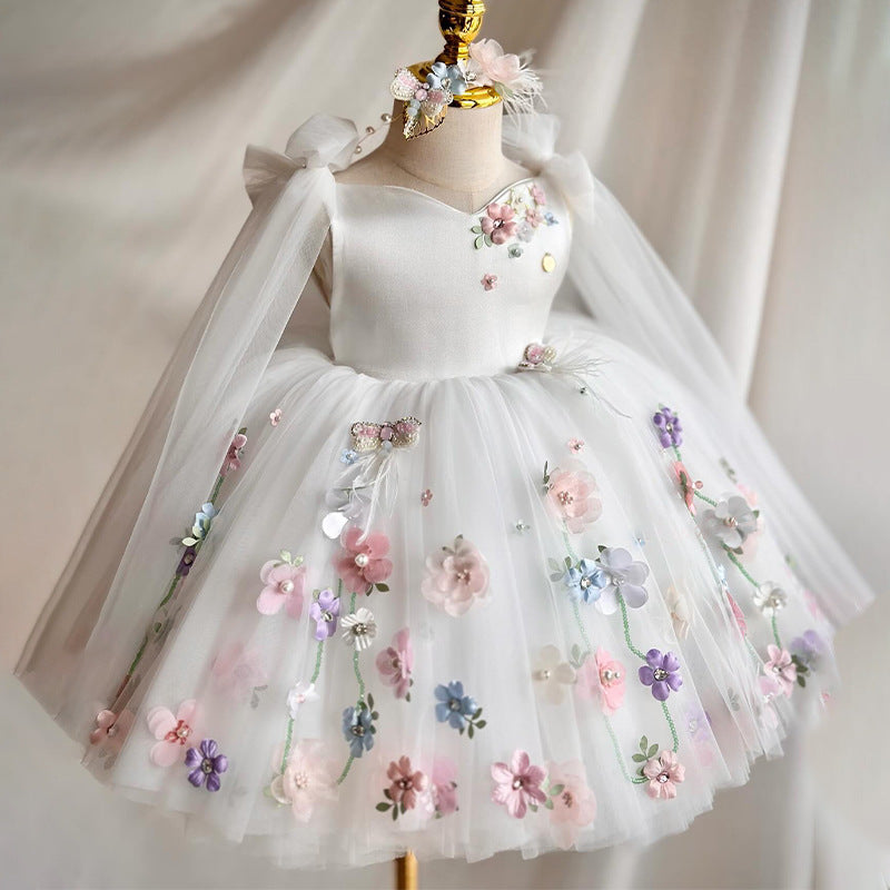 Polyester Satin Young And Little Girls Princess Dress