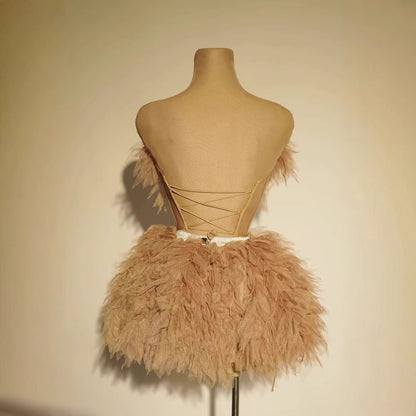 Sweet Stage Wear Dress Short Skirt Two-piece Set