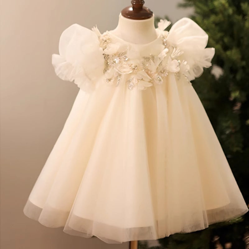 Princess Dress Cotton Lined Girls Puffy Wedding Dress