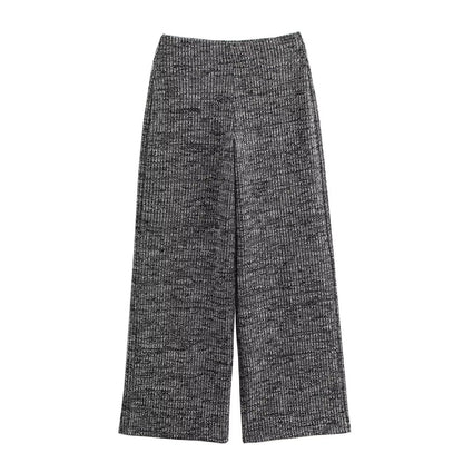 Women's Decorated Row Button Texture Vest-style Top And Trousers Suit