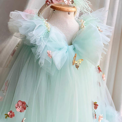 Children's Dress Flower Embroidered Butterfly Lolita Girl Princess Dress