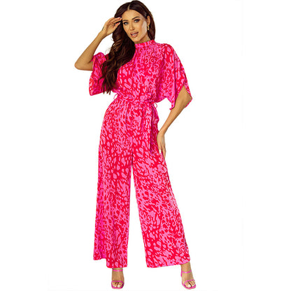 Fashion New Leopard Print Jumpsuit Women