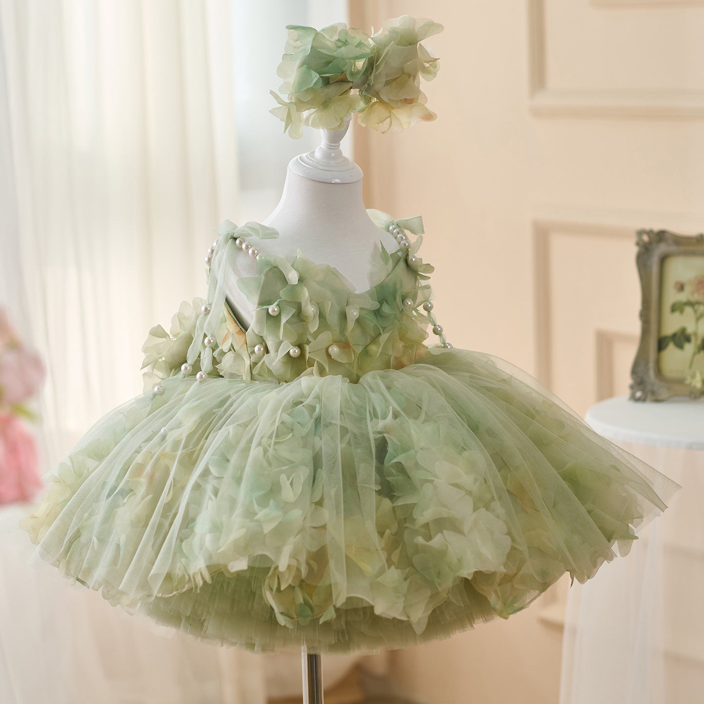 Girls' FARCENT Dress French Entry Lux Pearl Princess Dress