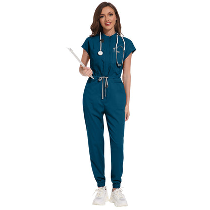 Multifunctional Pocket Stand Collar High Quality Operating Room Hospital Work Uniforms Jumpsuit Suit