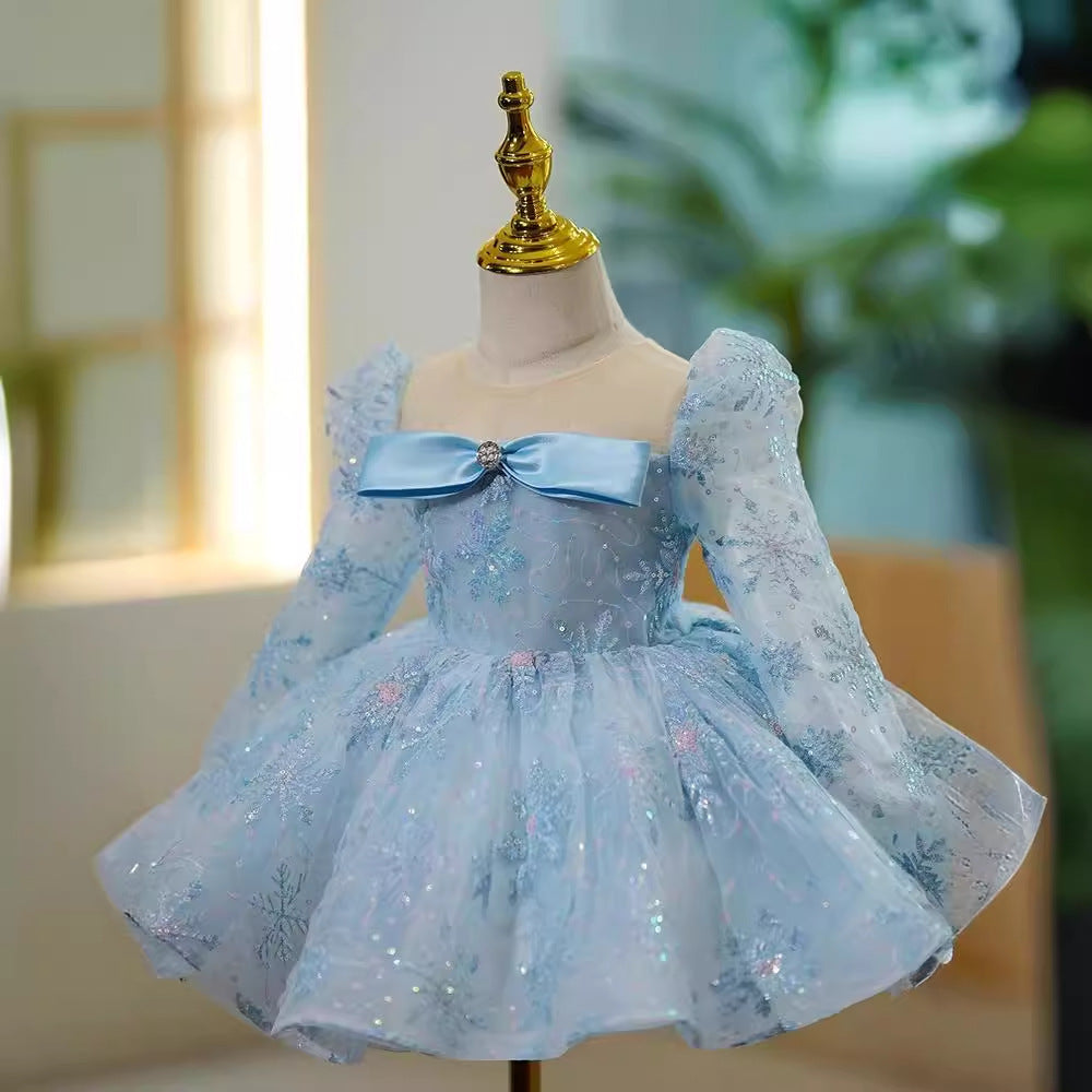 Children's Dress Princess Dress Blue Girl