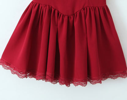 Spring New Women's Solid Color Pullover Sleeveless Side Strap Short Dress