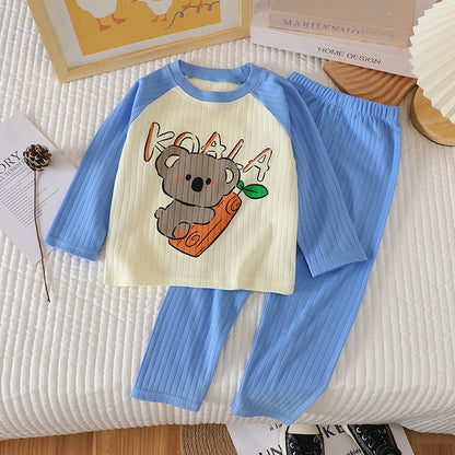 Children's Pajamas Home Wear Autumn New Jacquard Cotton Suit