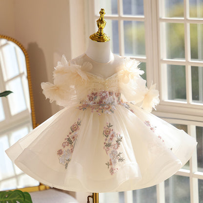 Birthday Princess Dress Girls One Year Old Celebration Dress Western Style Catwalk Piano Performance