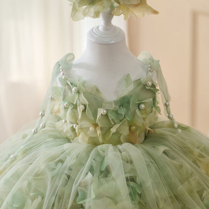 Girls' FARCENT Dress French Entry Lux Pearl Princess Dress