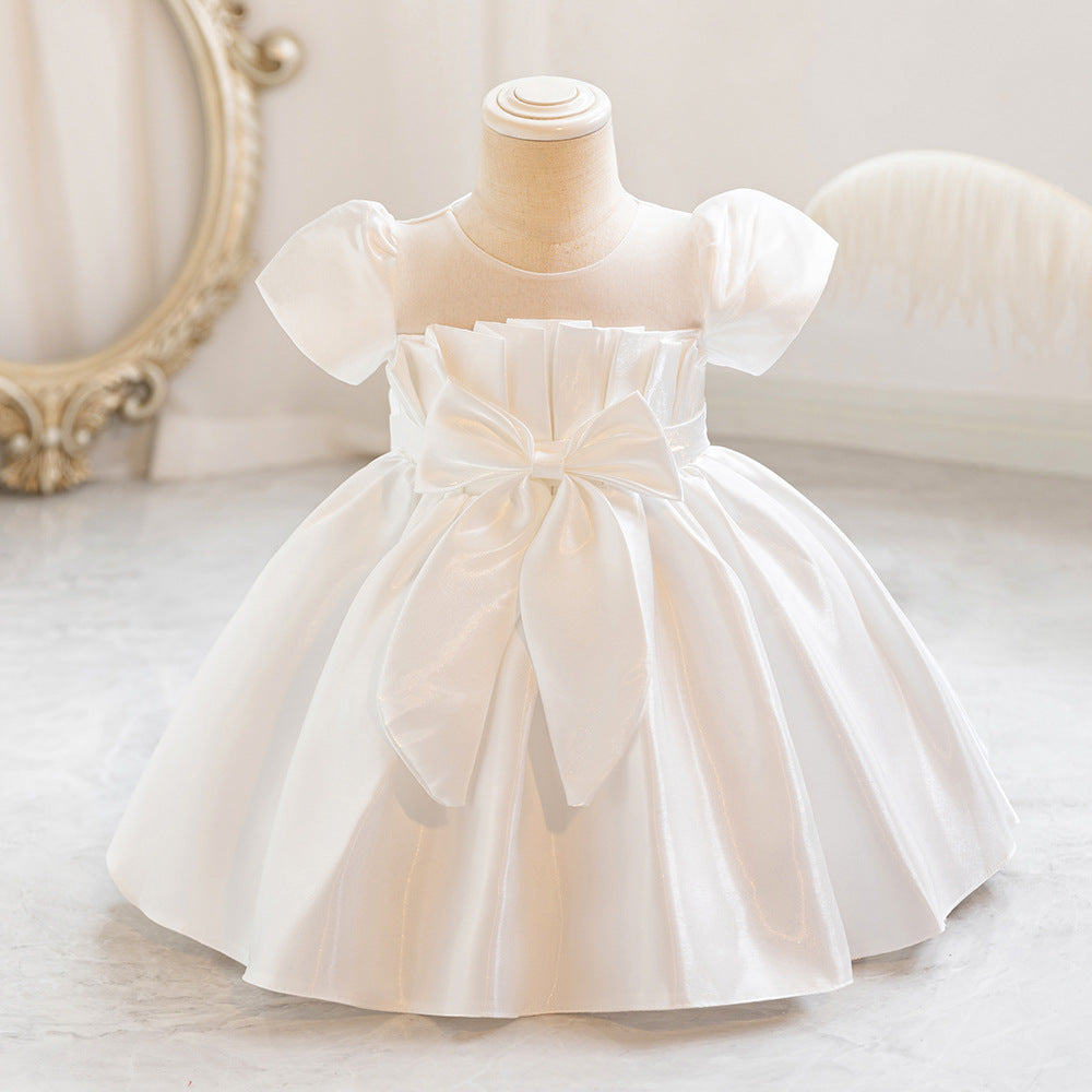 Wedding Satin Children Princess Dress Tulle Tutu Dress