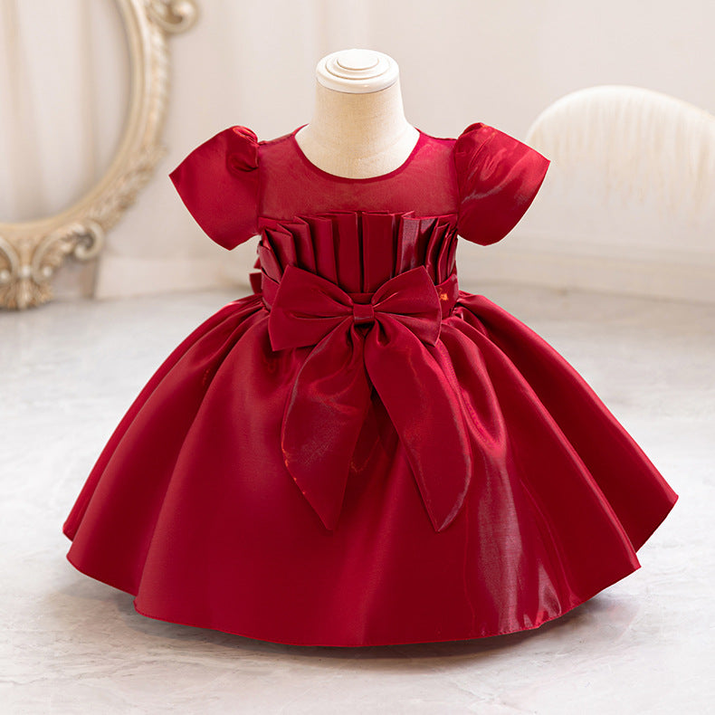 Wedding Satin Children Princess Dress Tulle Tutu Dress