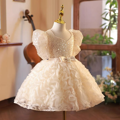 Children's Flower Girl Baby Girl One Year Old Birthday Party Princess Dress