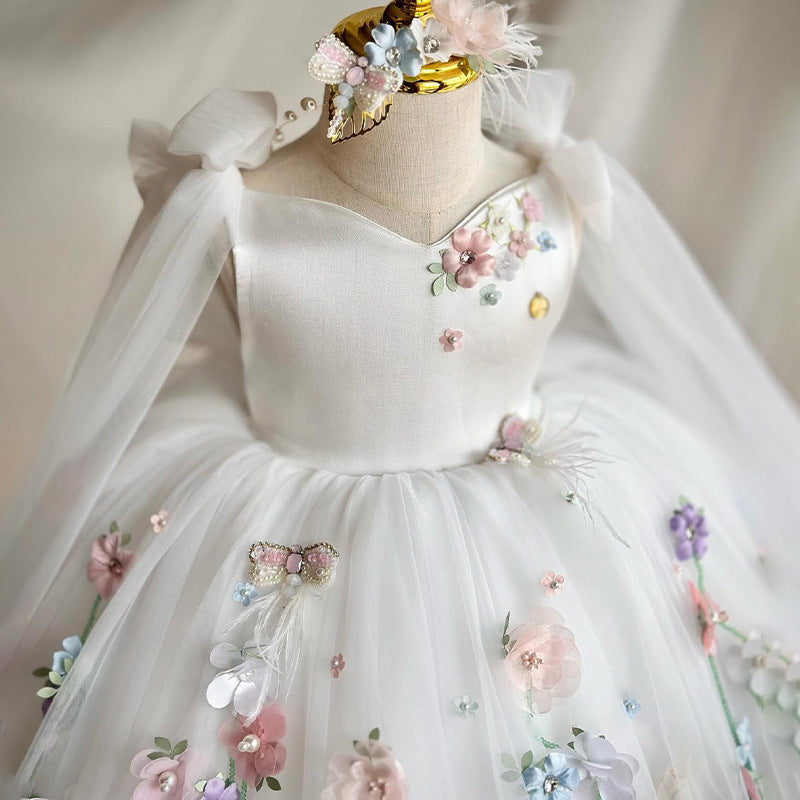 Polyester Satin Young And Little Girls Princess Dress