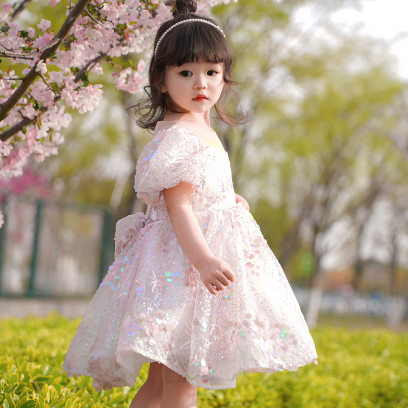 High-end Host Tulle Tutu Children's Birthday Dress