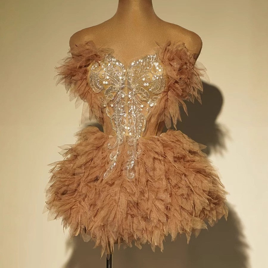 Sweet Stage Wear Dress Short Skirt Two-piece Set