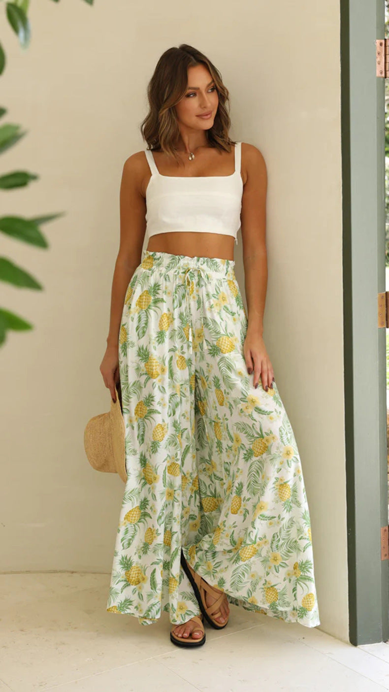 Spring And Summer Casual Wide-leg Popular Loose Casual Fashion Trousers