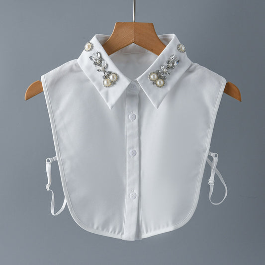 All-matching Women's Pearl Shirt Detachable Collar