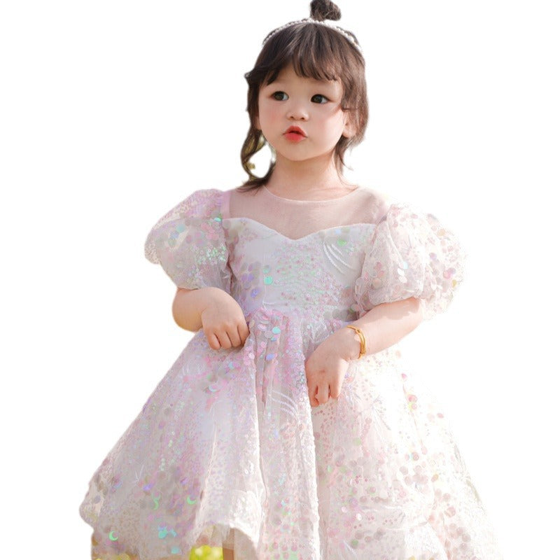 High-end Host Tulle Tutu Children's Birthday Dress