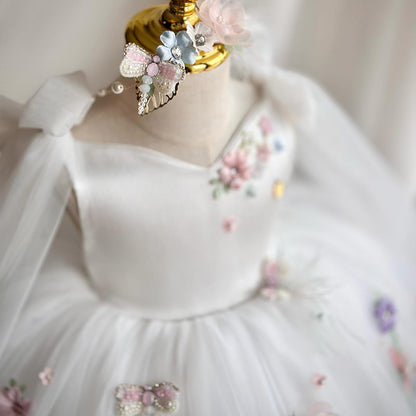 Polyester Satin Young And Little Girls Princess Dress