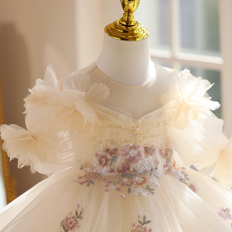 Birthday Princess Dress Girls One Year Old Celebration Dress Western Style Catwalk Piano Performance