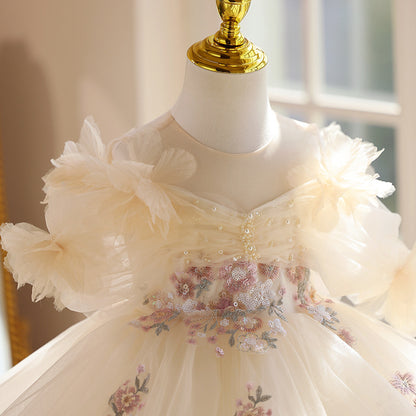 Birthday Princess Dress Girls One Year Old Celebration Dress Western Style Catwalk Piano Performance