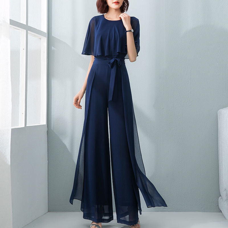 Ruffle Sleeve Jumpsuit Women's Long