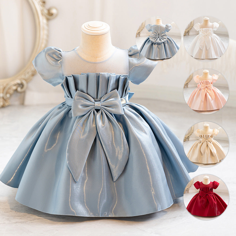 Wedding Satin Children Princess Dress Tulle Tutu Dress