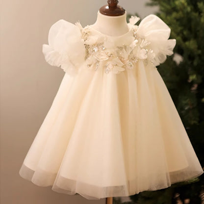 Princess Dress Cotton Lined Girls Puffy Wedding Dress