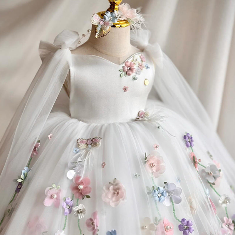 Polyester Satin Young And Little Girls Princess Dress