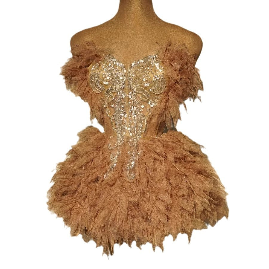 Sweet Stage Wear Dress Short Skirt Two-piece Set