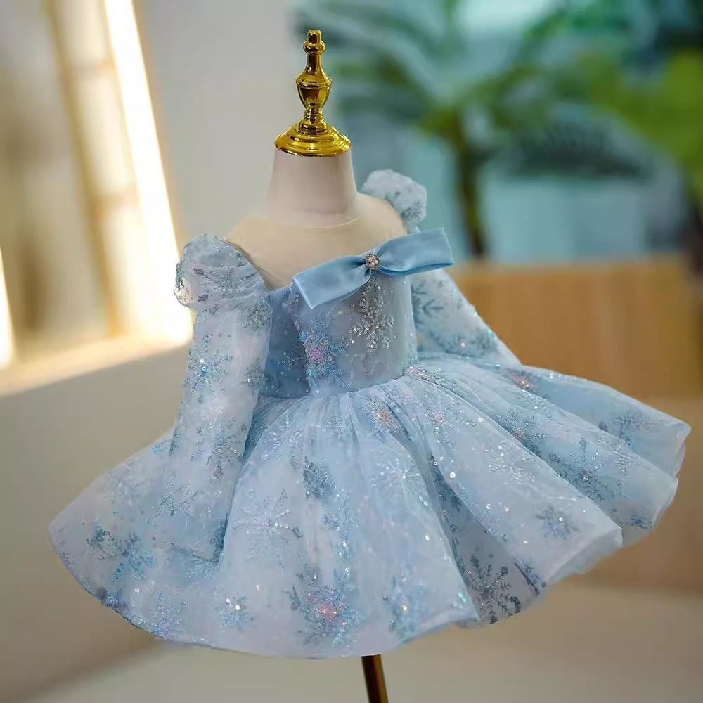 Children's Dress Princess Dress Blue Girl