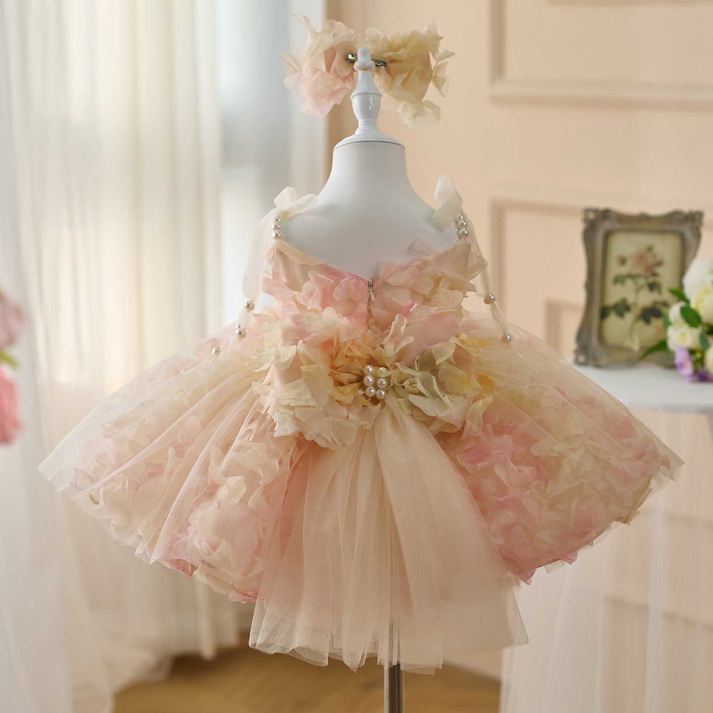 Children's Dress Sling Contrast Color Mori Style Umbrella Princess Dress Girl