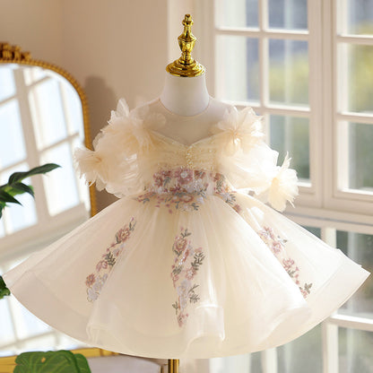 Birthday Princess Dress Girls One Year Old Celebration Dress Western Style Catwalk Piano Performance