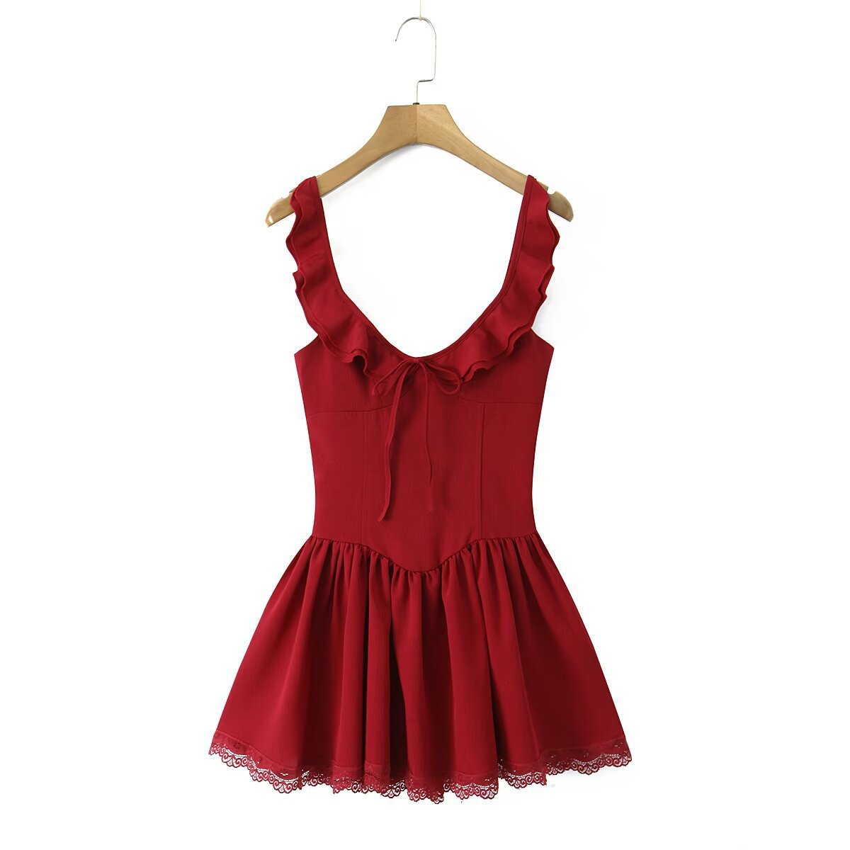 Spring New Women's Solid Color Pullover Sleeveless Side Strap Short Dress