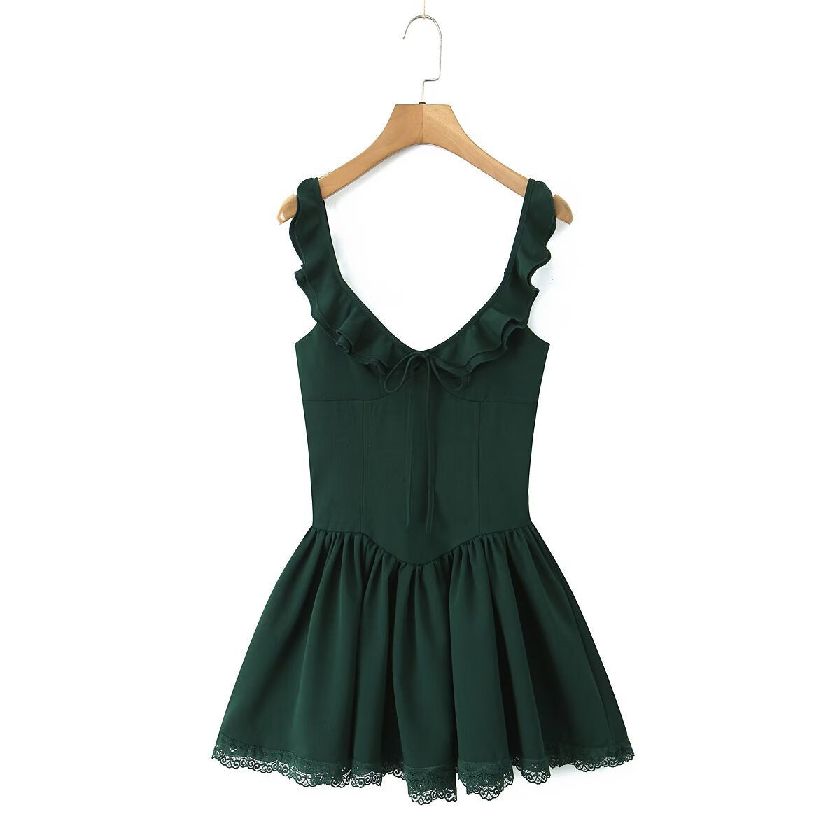 Spring New Women's Solid Color Pullover Sleeveless Side Strap Short Dress