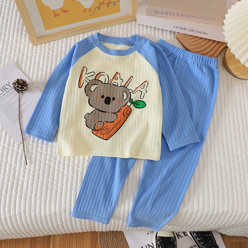 Children's Pajamas Home Wear Autumn New Jacquard Cotton Suit