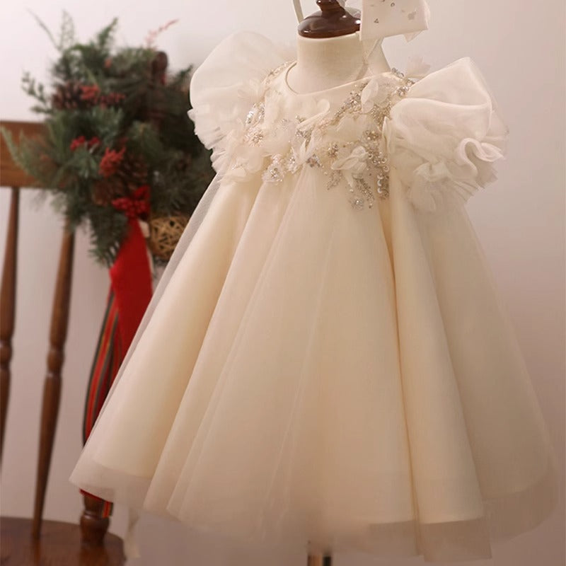 Princess Dress Cotton Lined Girls Puffy Wedding Dress