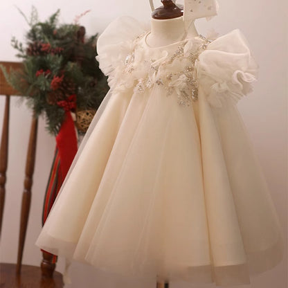 Princess Dress Cotton Lined Girls Puffy Wedding Dress