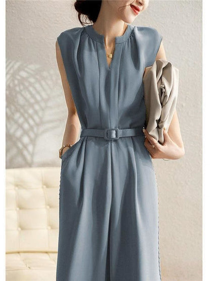 Elegant Pure Color Slimming Jumpsuit For Women