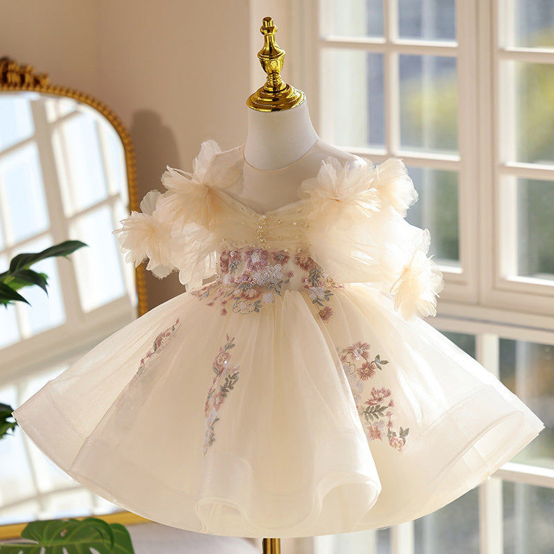 Birthday Princess Dress Girls One Year Old Celebration Dress Western Style Catwalk Piano Performance