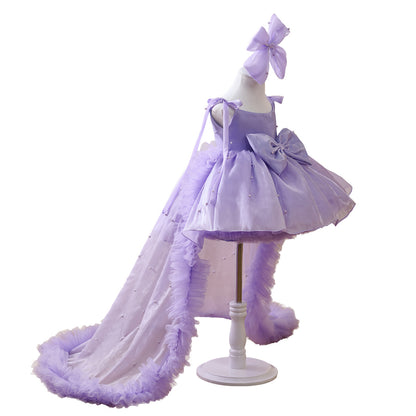 Girls' Fashion Personalized Beaded Trailing Princess Dress