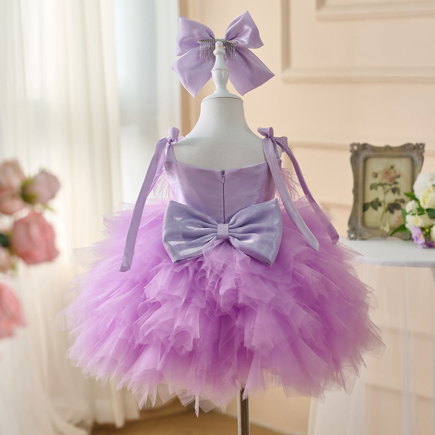 Girl's Super Wide Loose Flower Tassel Dress