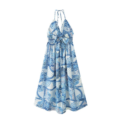 New Women's Paisley Lace Printing Dress