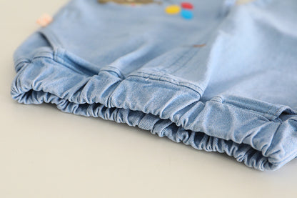 Baby Cute Lapel Long-sleeved Sweater Two-piece Set