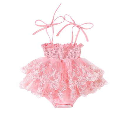 Children's Stitching Lace Yarn Princess Dress