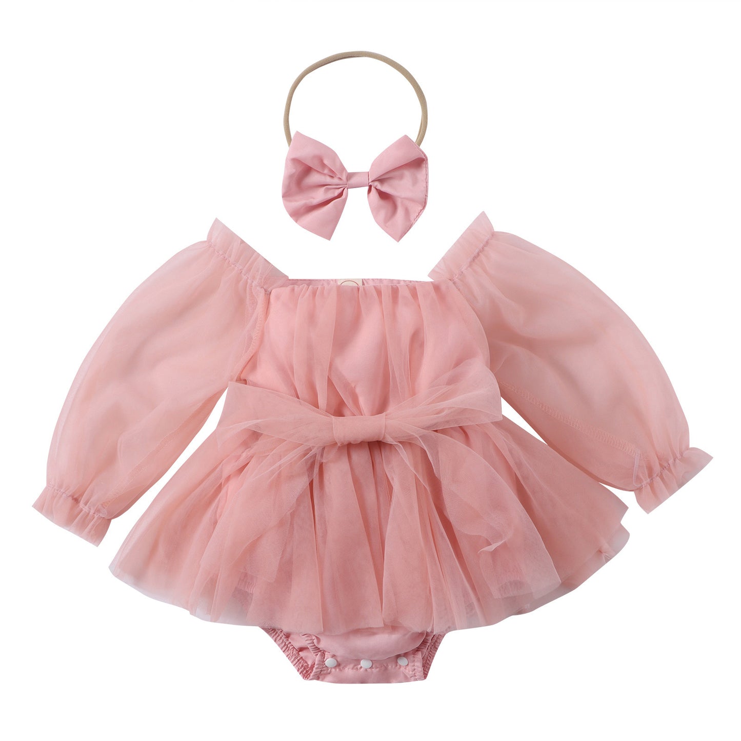 Baby Jumpsuit Long Sleeve Bowknot Skirt