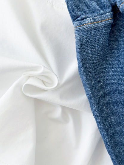 Children's Cartoon Dinosaur Embroidery Short Sleeved Set